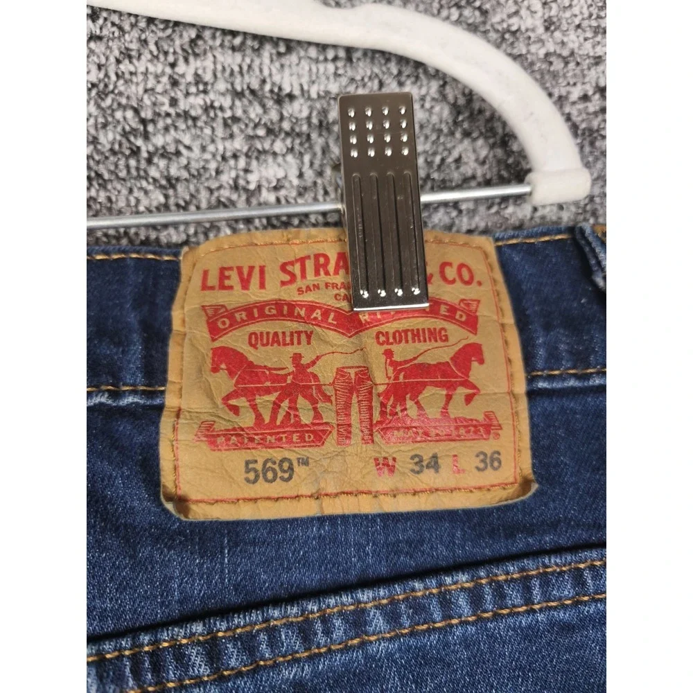 Levi's 569 Jeans Men 34x36 Blue Loose Straight Leg Denim